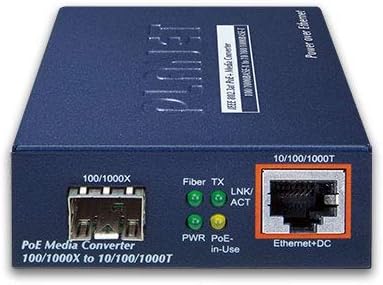 Planet Technology GTP-805A 100/1000BASE-X a 10/10/1000BASE-T 802.3AT POE Media Converter