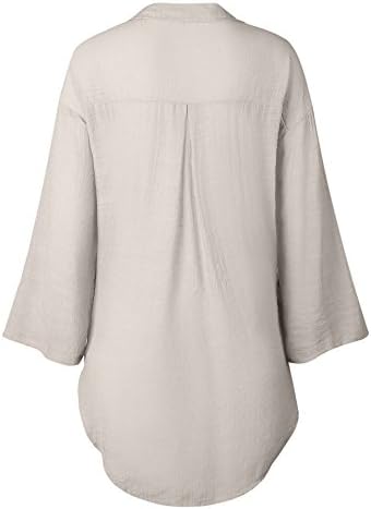 Camista feminina Top Summer Summer Loose Button Vestido de camisa longa Top algodão Ladies Treino casual Tops T-shirt