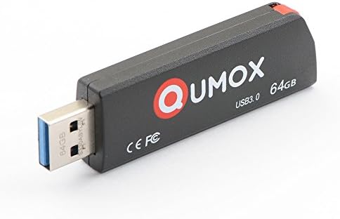QUMOX 64GB PEN DRIVE USB 3.0 Flash Memory Stick Black