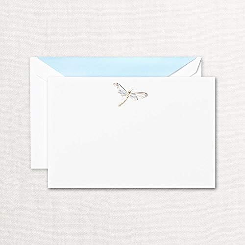 Crane & Co. Graches de correspondência de Dragonfly Gravado- Pacote de 10 cartões