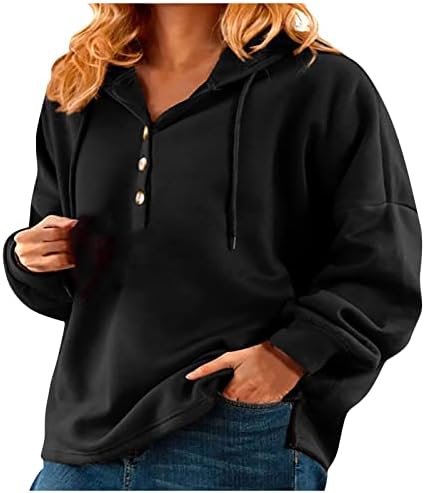 Nokmopo Mulheres de tamanho grande suéter etono/inverno cor com capuz de cor com capuz