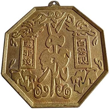 Fengshuige chinês Feng Shui Wudang Mountain Brass Bagula Bagua Mirror 4,6 polegadas para Proteção da Família Bagua Mirror