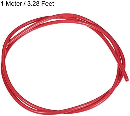 UXCELL PTFE TUBE FIX FILamento 1.75 para a impressora 3D Tubulação de alta temperatura 3,28 pés 2mmidx4mmod vermelho