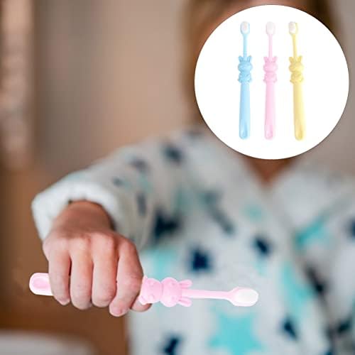 Toddmomy Limpeza de dentes 9pcs crianças e primeiro cerdas para criança treinamento cuidados infantil em forma amarela em formato