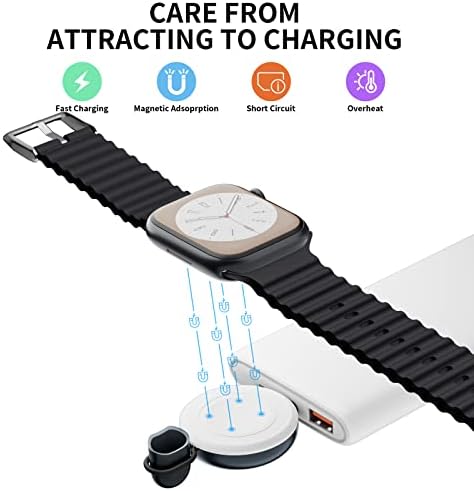 Carregador USB-C para Apple Watch, carregamento magnético sem fio portátil compatível com Apple Iwatch Ultra/Série 8/7/6/5/4/3/Se