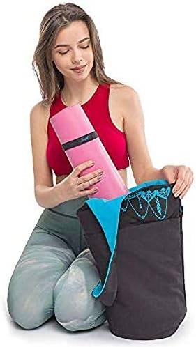 Bolsa de tapete de ioga KDSW - transportadora com bolsos laterais grandes e zípers se encaixa na maioria dos tapetes e acessórios de ioga ioga saco de tape