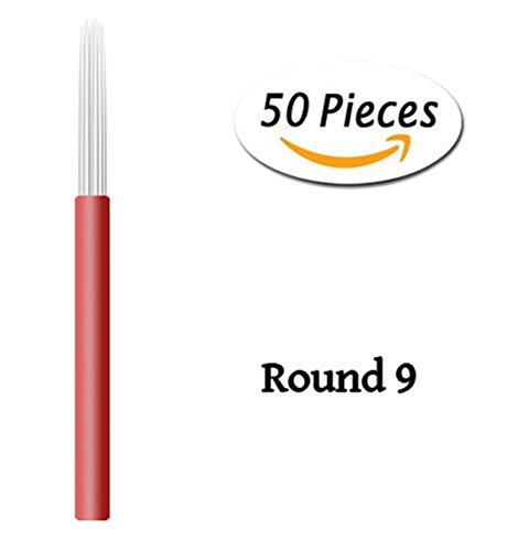 Xiaoyu Round Microblading agulhas, caneta de tatuagem de sobrancelha de nevoeiro manual para maquiagem permanente, 50pcs, 5r
