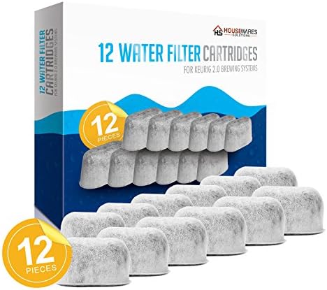 Pacote de 12 filtros de água de carvão de substituição por soluções de utensílios domésticos para Keurig Brewers - Cartuchos de filtro de água compatíveis com Keurig