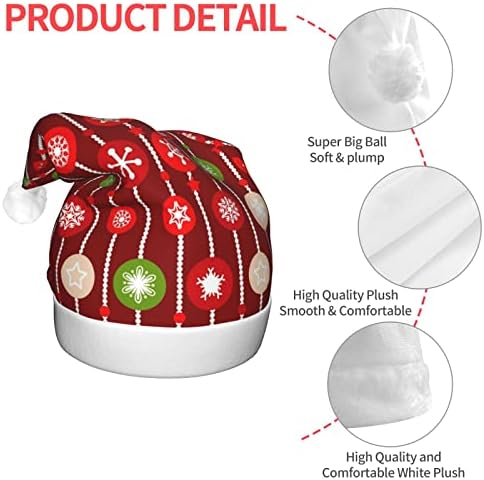 SDORDZSE Holly Berry Holly Berry Chapéu de Natal com LED Light Novelty Adult Papai Noel Hats para decorações de festas de férias de Natal