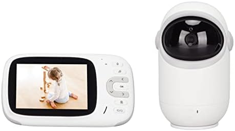 Monitor de bebê de vídeo HEOYZOKI com câmera digital, tela de 3,2 ”, com bateria recarregável de 1150mAh, monitor de bebê de frequência de voz de duas vias, para segurança para o bebê, 100-240V