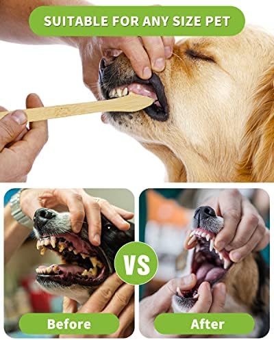 Pets de dentes de dentes de animais de estimação - 6 embalagem de dentes de dentes de bambu para cães - cerdas macias - escova de