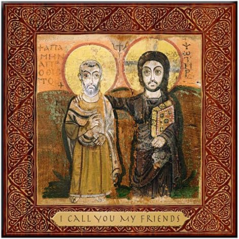 Ícones do mosteiro Cristo, o verdadeiro amigo, reprodução de ícone de placa montada 10 x 10