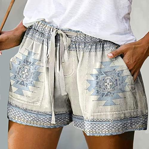 Shorts de cordão casual feminino