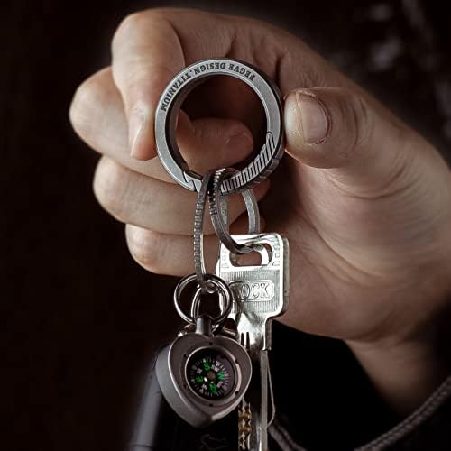 Tisur Key Rings para chaveiros, Keychain Titanium Key -Key Rings de carabiner anéis redondos redondos pesados ​​para homens e