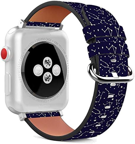 Compatível com Apple Watch - pulseira de pulseira de couro de 38 mm / 40mm com fecho de aço inoxidável e adaptadores - Nights Constellation