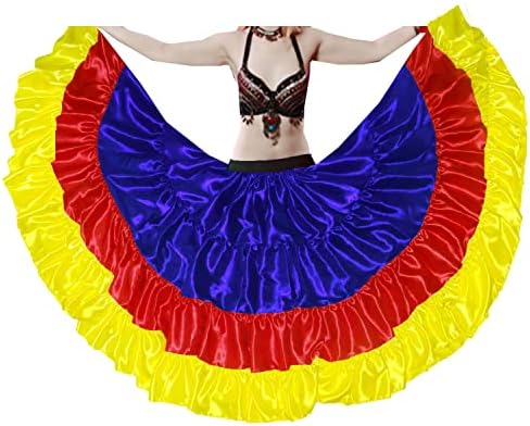 Meek Mergery Cetin Salia de 25 jardas da dança da barriga de várias cores Wear Women Women Long Skirt S31