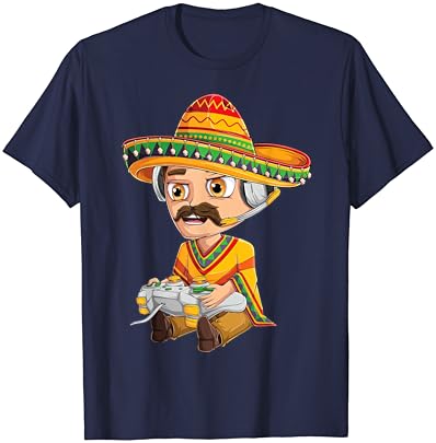 Gamer mexicano Cinco de Mayo Serape Poncho T-Shirt