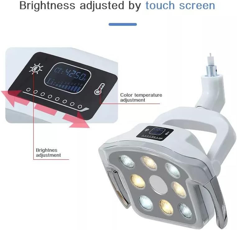 NSKI 12W Shadowless Light Dental 8 LEDS Operação cirúrgica LED LED Lâmpada oral para cadeira 22mm Jiont JH-10 com tela LCD