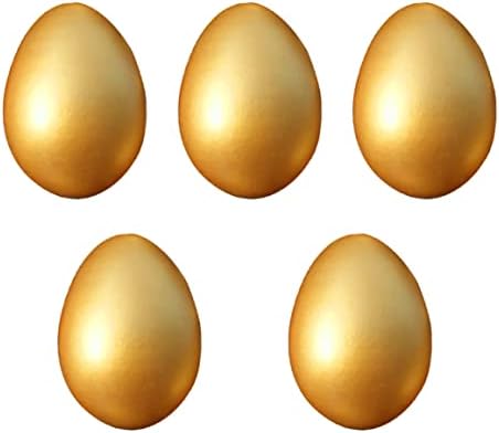 Nirelief Easter Hunt Props Props decorativos Ovos de Páscoa Ovos de Páscoa de madeira Pintura de ovo dourado Diy Pintura de Páscoa Decoração de Páscoa Presente 5pcs