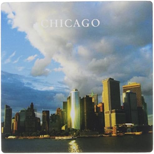 3drose LLC 8 x 8 x 0,25 polegadas Mouse pad, horizonte da cidade de Chicago