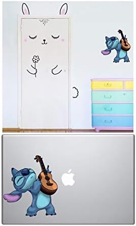 Decalques de Lilo e Stitch - Adesivos de costura - Stitch Guitar Dancing MacBook Stick para carros/laptops, decoração de paredes