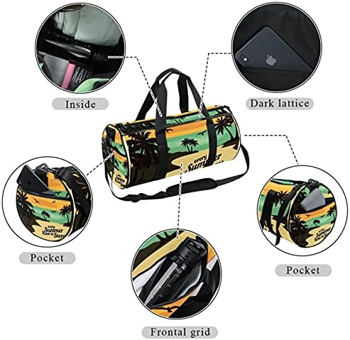 Mamacool Beach Seaside Pattern Duffel ombro Bolsa de transmissão Bolsa de viagem para ginástica Sports Dance Travel