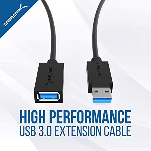 Sabrent 4-porta USB 3.0 Hub + 22AWG 3 pés Cabo de extensão USB 3.0