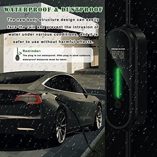 Carregador de Vachan Nível 2 EV （32A, 240V, NEMA 14-50 plugue）, carregador de veículo elétrico portátil com 16 pés