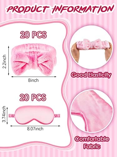 60 PCs Girl Spa Party Supplies 20 curtos Kimono Robe 20 Bandas de cabeça 20 máscaras de spa para a festa de aniversário de meninas
