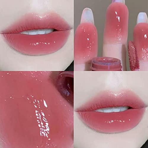 Xiahium Lip Gloss Base Clear 1 Tubo de tubo cinza Glaze água Glose Lip Lip Lip Color Color Aluno Batom During During Makeup não é fácil de desaparecer 3ml Blus