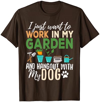 Camiseta de jardinagem amante de cães jardineiro jardim de pet-presente