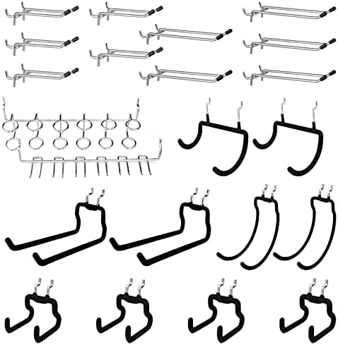 G.Core Acessórios de placa PEG de 1/4 de polegada, 22 pacote de pegboard para pesos para pegada ganchos de ganchos, ganchos