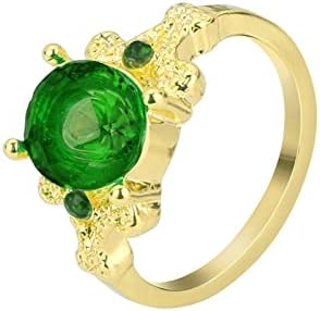 2023 jóias ouro cheio redondo safira feminina anel de casamento size610 anel de desdobramento