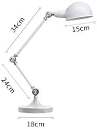 Lâmpada de mesa Wybfztt-188, lâmpada de mesa de arquiteto de ganso ajustável com lâmpada de mesa com braço com grampo, lâmpada