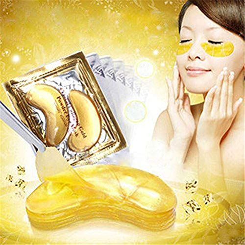 Jakuva 30 pares 24k Gel Gel Collagen Máscara, sob remendos oculares para olhos inchados, círculos escuros e redução