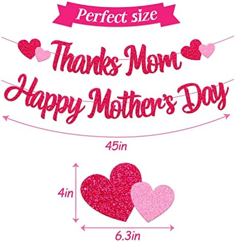 Levvcirki obrigado mãe feliz dia das mães banner coração coroa de amor decorações de festas temáticas para mulheres felizes de celebração do dia das mães
