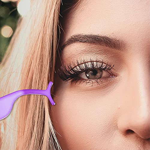 Coam 30 peças Eyelash Plástico Tweezers Ferramentas de extensão de cílios falsos, Cristal de cílios de 100 peças Cristal de