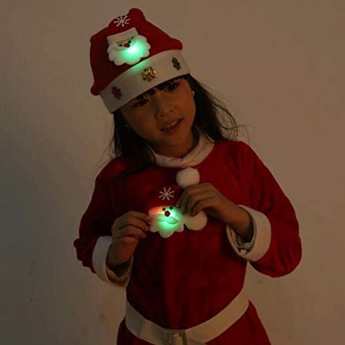 WBF chapéu de natal chapéu de natal -A medida levou iluminação de figurino de fantasia Rediche de chapéu vermelho infantil