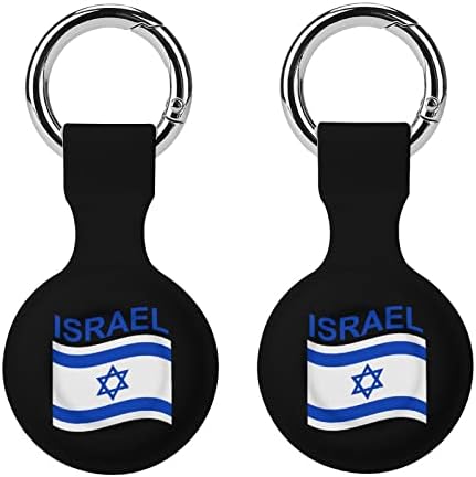 Bandeira de Israel, estojo de silicone impresso para ar Airtags com o chaveiro de proteção contra tags de tags de tag de tag de tag
