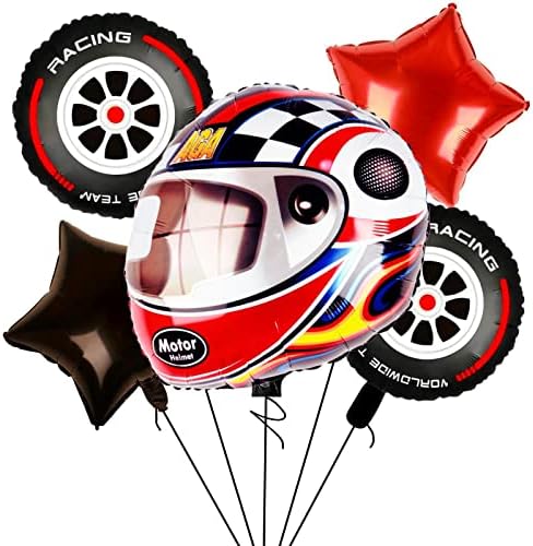 Balões de carros de corrida Capacete de capacete de roda de roda de balão decorações de festas de aniversário para meninos