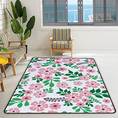 Rastreamento de tapete interno brincar de tapete flor rosa para quarto quarto berçário educacional piso tapete de tapete