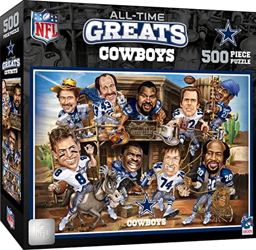 Obras -primas 500 peças Sports Jigsaw Puzzle for Adults - NFL Dallas Cowboys Gares de todos os tempos - 15x21