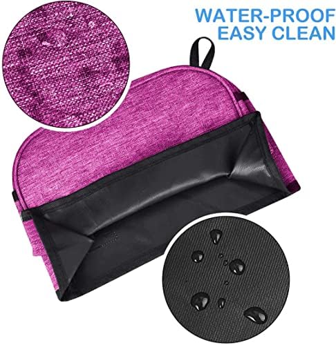 Torda de capa 2 fatia, capa de torradeira pequena com bolsos para cozinha, proteção lavável e de poeira, rosa