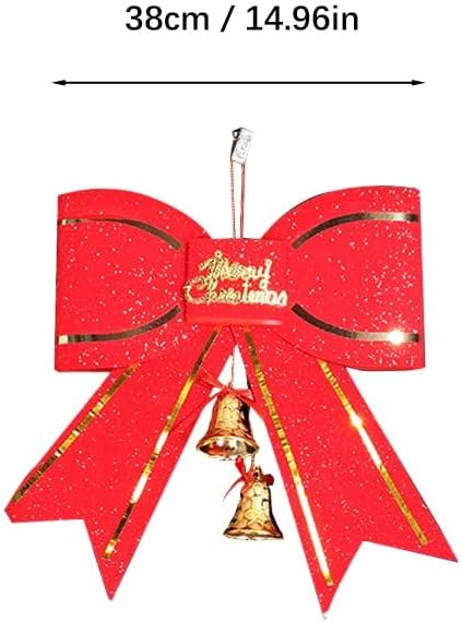 Pedras de acrílico Decoração de árvore de Natal Red Big Bircha de 13 cm com painéis de vidro de pingente de sino 17 1/4 x24