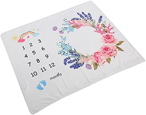Baby Montal Milestone Blanket Flannel Shoot adereços Pads de fundo com decoração floral macia e confortável