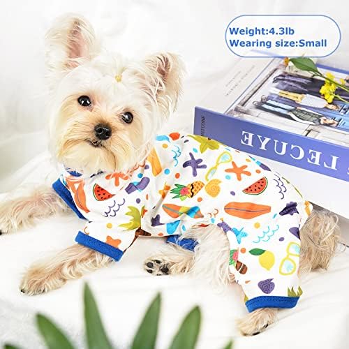 Pijama de cachorro PJS Spring Summer Summer Dog Roupos para cães pequenos menina - menino - cães de tamanho médio, roupas