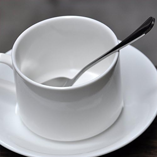 Horntide de 6 peças colher colher de chá de chá colher de açúcar talheres de aço inoxidável polimento de espelho de aço 6,6 polegadas 16,8 cm