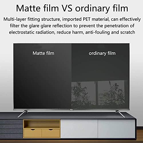 Kelunis Matte Anti -Glare TV Film Anti -Blue TV Screen Protector - Sem impressões digitais, proteção ocular, reutilizável Evita o protetor da tela de cepa ocular, 46
