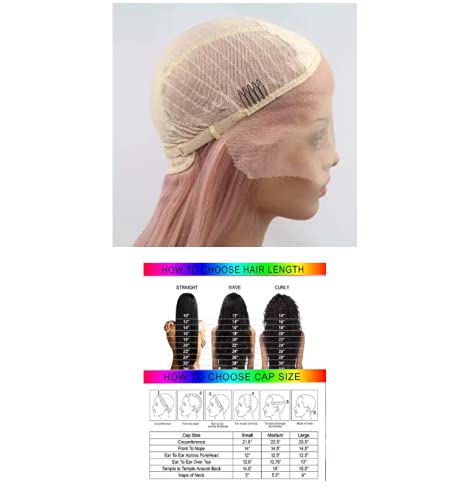 Coleção Lingaury de perucas de renda frontal trançada sintética para mulheres - 26 polegadas, perucas de cabelo trançadas, resistentes ao calor, densidade de 180% | Cabelo, beleza e cosméticos - rosa