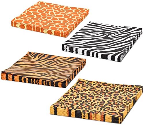 Jungle Zoo Animal Print Party Supplies, pratos de papel de papel de papel de animais e guardanapos para festa de aniversário